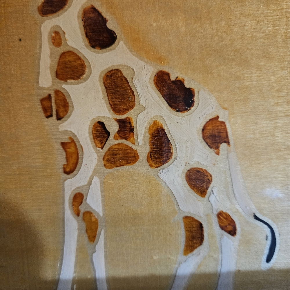 Giraffe Shellac Tray Signed Elsona - Picture 6 of 9
